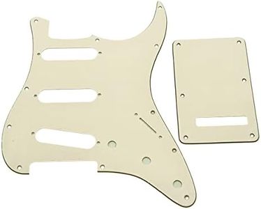 KAISH 11 Hole Strat SSS Pickguard ST Back Plate Trem Cover fits USA/Mexican Fender Strat Aged White 3 Ply