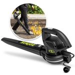 Sun Joe SBJ597E 6 Amp 155 Max Mph All Purpose Electric Blower, Green