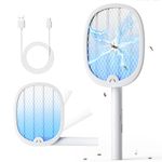 YISSVIC Electric Fly Swatter 4000V Foldable Mosquito Fly Killer Bug Zapper Racket 1800mAh Rechargeable with USB C Cable for Indoor Home Outdoor