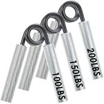 MAGIIN Hand Grip Strengthener Set of 3 (100, 150, 200 lbs) - Heavy Grip Strength Trainer, Wrist & Forearm Exercise, for Home Office & Gym Use, Muscle Building and Injury Recovery for Athletes