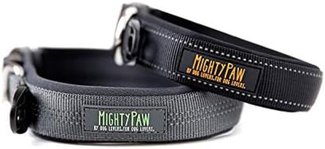 Mighty Paw Neoprene Padded Running Dog Collar, Premium Quality Sports Collar with Reflective Stitching, Extra Comfort for Active Dogs (Medium)