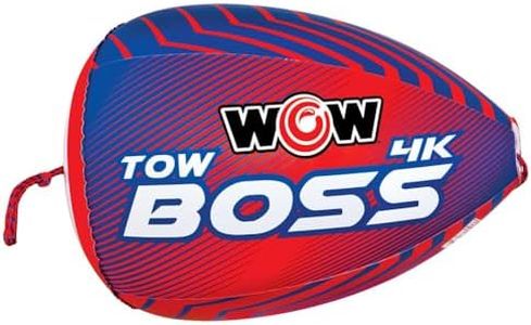 Wow Sports 4K Tow Boss Rope with Inflatable Bobber - for Boating, Skiing & Wakeboarding - 1-4 Riders