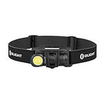 OLIGHT Perun 2 Mini Compact Rechargeable LED Headlamp 1100 Lumens, Waterproof Head Light with White & Red LEDs, for Home, Running, Hiking, Camping, Working (Black, Cool White: 5700K~6700K)