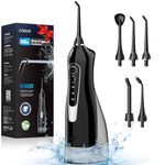 Water Dental Flosser for Teeth Cordless: COSLUS Portable Oral Irrigator 300ML 5 Jet Tips Rechargeable Tooth Flosser Teeth Braces Pick IPX7 Waterproof Irrigation Cleaner for Travel Home