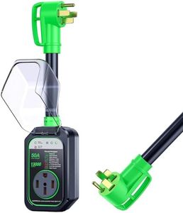 GEARGO RV Surge Protector 50 Amp RV Circuit Analyzer Surge Guard Full Protection(9500 Joules), RV Adapter Plug for Camper (Green)