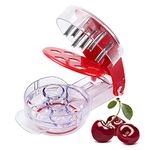 Multi Cherry Stoner, Blkthun Cherry Pitter, Professional Multi Cherry Stoner Remover, Cherry Seed Remover with Pit and Juice Container 6 Cherries