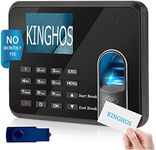 KINGHOS Fingerprint Time Clock with Free Software, Auto Calculate Overtime and Work Hour/Deduct Lunch Time, Biometric Employee Time Attandence Machine for Small Business and Office NO Monthly Fee