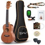 Concert Ukulele Mahogany - 23 inch Professional Wooden Ukulele Free Uke Strap Case Digital Tuner picks Aquila String