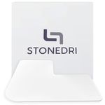 STONEDRI Corner Shower Stone Bath Mat – Diatomaceous Earth Stone, Anti-Mould, Non-Slip, Quick Drying, White – Luxury Design for Square Showers