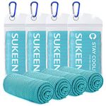 Sukeen Cooling Towel, Cooling Towels 4 pack, Stay Cool Ice Towel, Cooling Towels for Neck, Cold Towel, Gym Towel Men Women (4pcs, Lake Blue*4)