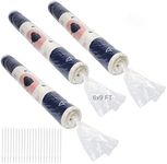 3 Pcs Large Plastic Rug Storage Bag, Fits Rug up to 6'x 9' Clear Carpet Bag Moving Bag with 100 Pcs Zip Tie Protects Rolled Rugs Perfect for Storage, Moving, Packing and Shipping