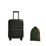 ANTLER Single Stripe Hard Shell Cabin Suitcase with Laundry Bag - 55x40x20cm 39L, Lightweight, 4 Spinner Wheels, TSA Lock, Black - Carry on Luggage Approved by easyJet, Ryanair and British Airways