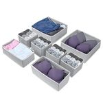 Cyfaza 8 Pack Sock Underwear Organizer Dresser Drawer Organizer Fabric Foldable Dividers Closet Organizers and Storage Boxes for Clothes, Underwear, Bras, Lingerie, Socks