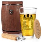 Futtumy Dad Nutrition Facts Beer Glass 15 Oz, Gifts for Dad, Fathers Day Dad Gifts from Daughter Son Kids, Dad Gifts for Christmas Birthday, Gifts for Dad New Dad First Time Dad Expecting Dads