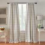 Elrene Home Fashions Brighton Windowpane Plaid Grid Blackout Window Curtain Panels/Drapes for Living, Bedroom, Dining Room, 52"x95", Gray