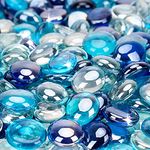 Stanbroil 10-Pound Blended Fire Glass Beads - 1/2 inch Reflective Fire Glass Drops Blended Cobalt Blue,Crystal Ice,Caribbean Blue Luster for Indoor and Outdoor Gas Fire Pits and Fireplaces