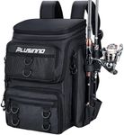 PLUSINNO Fishing Backpack With Rod Holder, 42L Water-Resistant Fishing Gear Tackle Box Backpack, Tackle Bag For Men