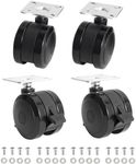 4 Pack 69828 69827 Locking Caster for Weber Spirit 200/300 Series Grills (Model Years 2013 and newer) with "Up Front" Controls, Caster Wheel with Plate and Screws for Weber Grill Replacement Parts