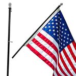 Grace Alley Flag Pole: 6 Foot Tangle Free Spinning Flag Pole. Residential or Commercial Flag Pole. Wind Resistant/Rust Free. (Black)