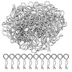 100 Pcs 1/10 RC Body Clips Pins,Stainless Steel Springy R Clips Body Shell Clip Pin for Remote Control Car Shell