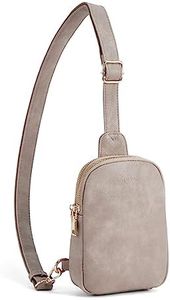 CORALDAISY Crossbody Bags - Small Sling Fanny Packs for Women - Leather Chest Bag Gifts, Grey