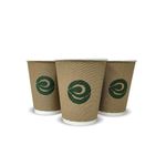 Eco Soul [250 Ml 100 Count Biodegradable Ripple Cups| Sustainable Disposable Paper Cups | Eco-Friendly Hot Cups | Sturdy, Microwave Safe - Brown