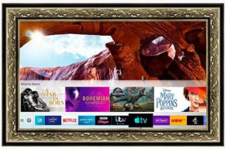 TV in Disguise Framed Mirror, compatible with a Samsung Q60 Smart LED TV - supplied with TV (55 inch, Antique Silver Gold Ornate)