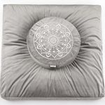 Hihealer Large Meditation Cushion and Zabuton Mat Set Meditation Pillow and Zafu Mat for Men and Women (Grey)