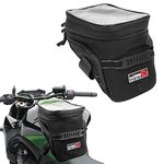 psler Motorcycle Tank Bag,Gas Oil Fuel Tank Bag,Waterproof Saddle Bag Reflective Shoulder Bag,2022 Upgraded (Black)