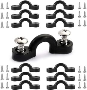 12 Pcs Kayak Pad Eyes Nylon Bungee Tie Kayak Deck Loops Tie Down Accessories with 24 Screws Black Strap Holder for Boat Kayak Canoes