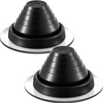 Yaocom 2 Pcs Pipe Flashing Boot for Pipe OD 1/4" to 5" EPDM Flexible Roof Jack Pipe Boot Metal Roofing Boots, 7-3/4 Inch in Base Diameter (Black)