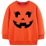 LXKA Kids Halloween Jumper Boys Girls Unisex Glow in the Dark Skeleton Dinosaur Pumpkin Sweatshirt Toddler Clothes Halloween Tops Children Long Sleeve 100% Cotton Crewneck Winter Outfits 1-7 Years