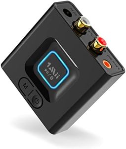 1Mii Ricevitore Bluetooth 5.1, Adattatore Bluetooth Audio RCA/AUX 3.5 mm Jack per Stereo/PC/Mac/Smartphone/Tablet/Ricevitore AV con Batteria da 12 Ore, con Modalità Bassi, Bassa Latenza