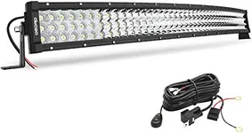 OEDRO 32Inch LED Light Bar Curved 405W Triple Rows Work Light Spot Flood Combo Driving Lighting Off Road Fog Lamps with Wiring Harness for Jeep Truck Pickup 4x4 4WD SUV ATV UTV Boat