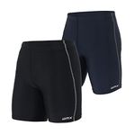 WMX Sport Men's Performance Compression Gym Shorts (Xl, Black/Navy Pack Of 2)