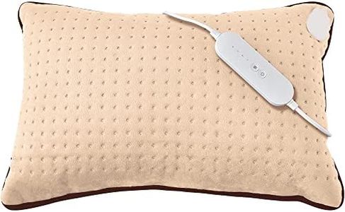 Sweet Dreams Heated Cushion Pillow Heat Pad - 50W- Back Knee Neck Stomach Pain & Arthritis - Electric LED 4 Setting Control & Auto Safety Off After 90 Minutes (Beige, 40 x 30 x 14cm)