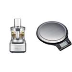 Cuisinart 8-Cup Food Processor, Silver FP-8SVEC & Amazon Basics Stainless Steel Digital Kitchen Scale with LCD Display, Batteries Included