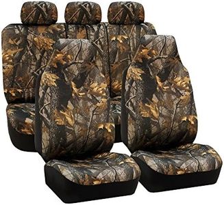 TLH Hunting Camouflage Automotive Car Seat Covers Full Set, Airbag Compatible Universal Fit High Back Seat Covers for Cars, Auto, Trucks, SUV, and Van