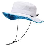 UVSAI UPF 50+ Foldable Sun Hat Patterned Under Brim Bucket Hats for Summer Hiking Fishing Beach Safari Men Women White