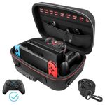 Arvok Storage Case Compatible with Nintendo Switch/Switch OLED, Portable Travel All Protective Hard Messenger Bag, Soft Lining 18 Games Carrying Case for Switch Console Pro Controller & Accessories