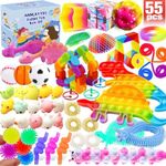 HANLAYYDS 55 Pack Fidget Toys Set, Popitsfidgets Stress Relive Toys for Kids Adults Boys and Girls ADHD Anxiety Autism - Pinata Stuffers, Party Favors, Classroom Stress Relief Prizes (A-50Pcs)