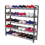 1ABOVE 5 Tier Shoe Rack Organiser, Heavy duty storage unit, Quick Assembly No Tools Required, Holds upto 15-20 pairs (GREY)