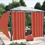 OutdoorLines Waterproof Outdoor Curtains for Patio - Windproof Tab Top Gazebo Curtain Panels - Privacy Sun Blocking Outside Curtain Set for Porch, Pergola and Cabana 54 x 84 inch, Terra Red, 2 Panels