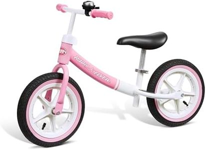 Radio Flyer Air Ride Balance Bike, Toddler Bike, Ages 1.5-5 Pink, White