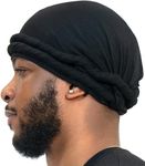 Veeta Superior Halo Turban Silk Satin Lined Head Wrap, Pre-Tied Turban for Men & Women, Turban Durag Wave Cap (Black)