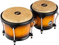 Meinl Percussion Bongos Headliner Wood - 2 hand drums with 6.75 and 8 inches - including tuning key - Siam Oak, Vintage Sunburst (HB100VSB)