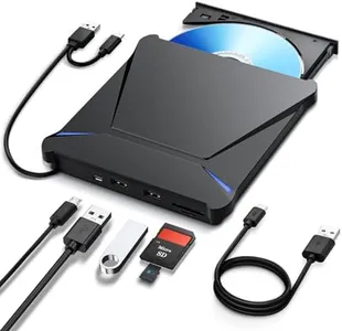 Haiway 5 in 1 External Blu ray Drive, Support 100G Disc R/W, USB3.0 Type-C Bluray Drive BD DVD CD Burner with 2 USB Ports, SD/TF Card Slot Compatible with Windows XP/7/8/10/11 Mac Laptop Desktop