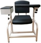 MedStock Blood Drawing/Phlebotomy Chair for Medical Labs and Professional Clinics with Reversible Flip-Up Arm, Padded Seat, and Built-in Storage Drawer, Extra Large