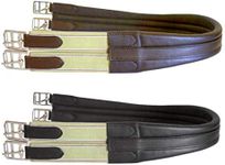 SIE EQUESTRIAN Contoured English Chafeless Girth Black Brown 46" / 48" / 50" / 52" / 54"/ 56" (Black, 54")