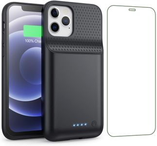 HETP Funda Batería para iPhone 12/12 Pro (6,1"), 10800mAh Funda Cargador Portatil Carcasa de Carga Protectora Portátil, Ultra-Silm Carcasa Recargable de Carga Extendida para iPhone 12/12 Pro